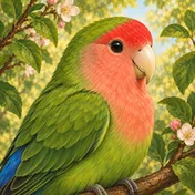 Rosy-faced Lovebird